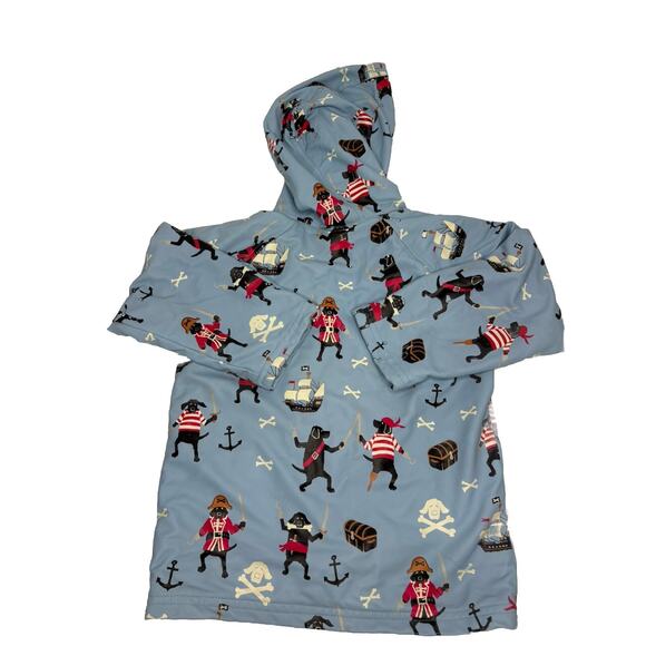 Argh! Pirate Dogs Hatley Size 4 Light Blue Raincoat Lined With Terry Good Cond. - Picture 4 of 4